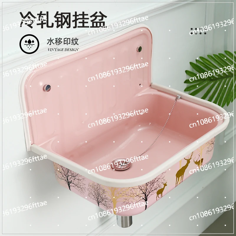 Hanging Basin Bathroom Sink Model Room Wash Kitchen Balcony European Wash Basin Retro Bronze Plating Nostalgia