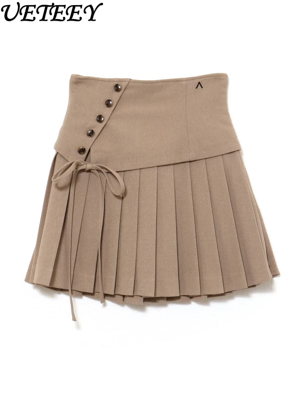 

Japanese Style New Lace-Up Button Plaid Skirt Women Fashion High Waist Slim Pleated Skirt College Style Summer New Short Skirts