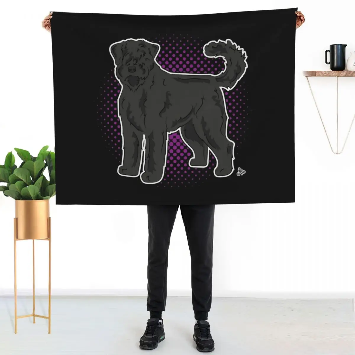

Bouvier des Flandres COMIC style Throw Blanket Lightweight Warm Blanket for Travel Camping