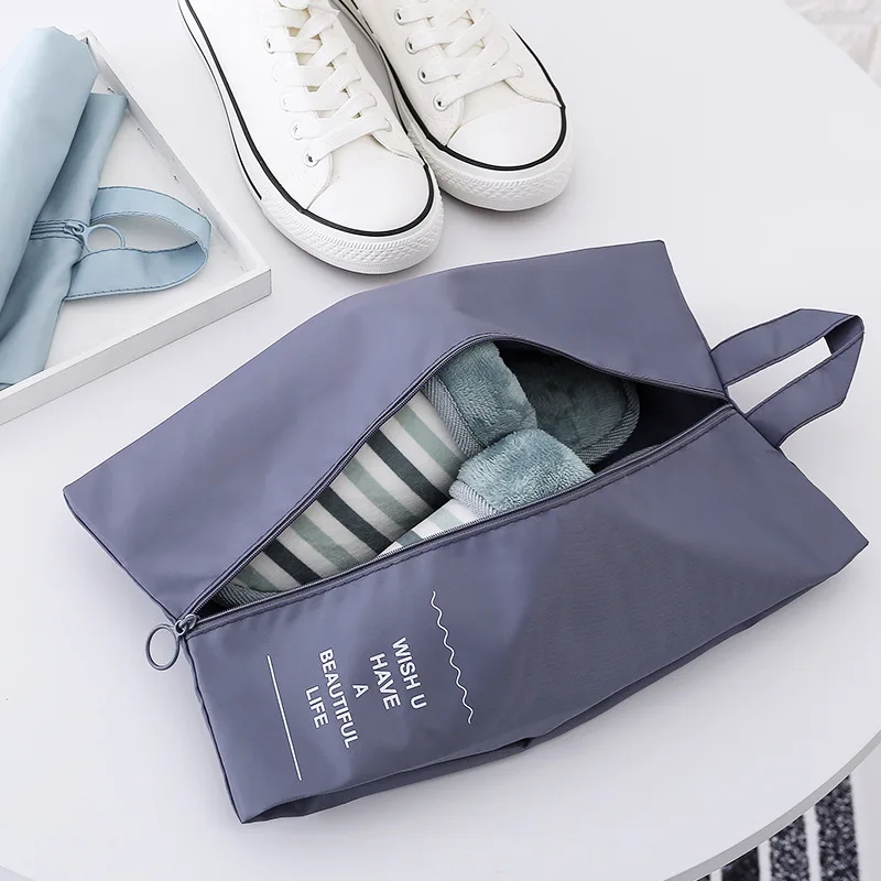 Borsa portaoggetti da viaggio scarpe da viaggio cubi da imballaggio biancheria intima articoli vari finitura borsa per scarpe con cerniera portatile