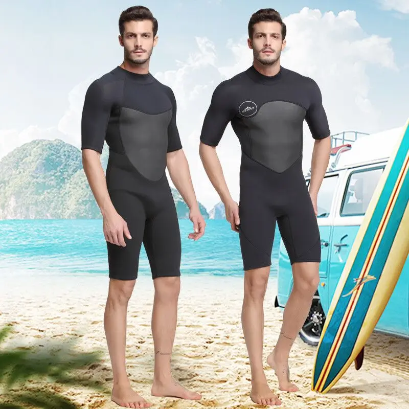 Genuine 2MM Wetsuit One-piece Swimsuit, Cold-proof and Pressure-resistant Short-sleeved Swim Surf Suit
