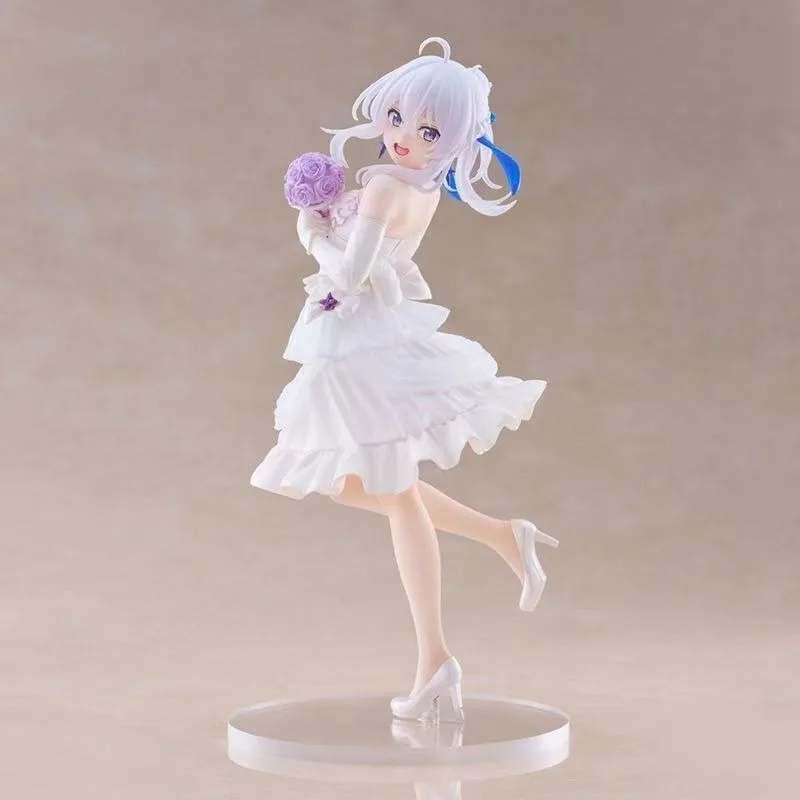 Anime Figure Statue Model Wedding Dress Dress Elaina Standing Scene PVC Desktop Toy Decoration