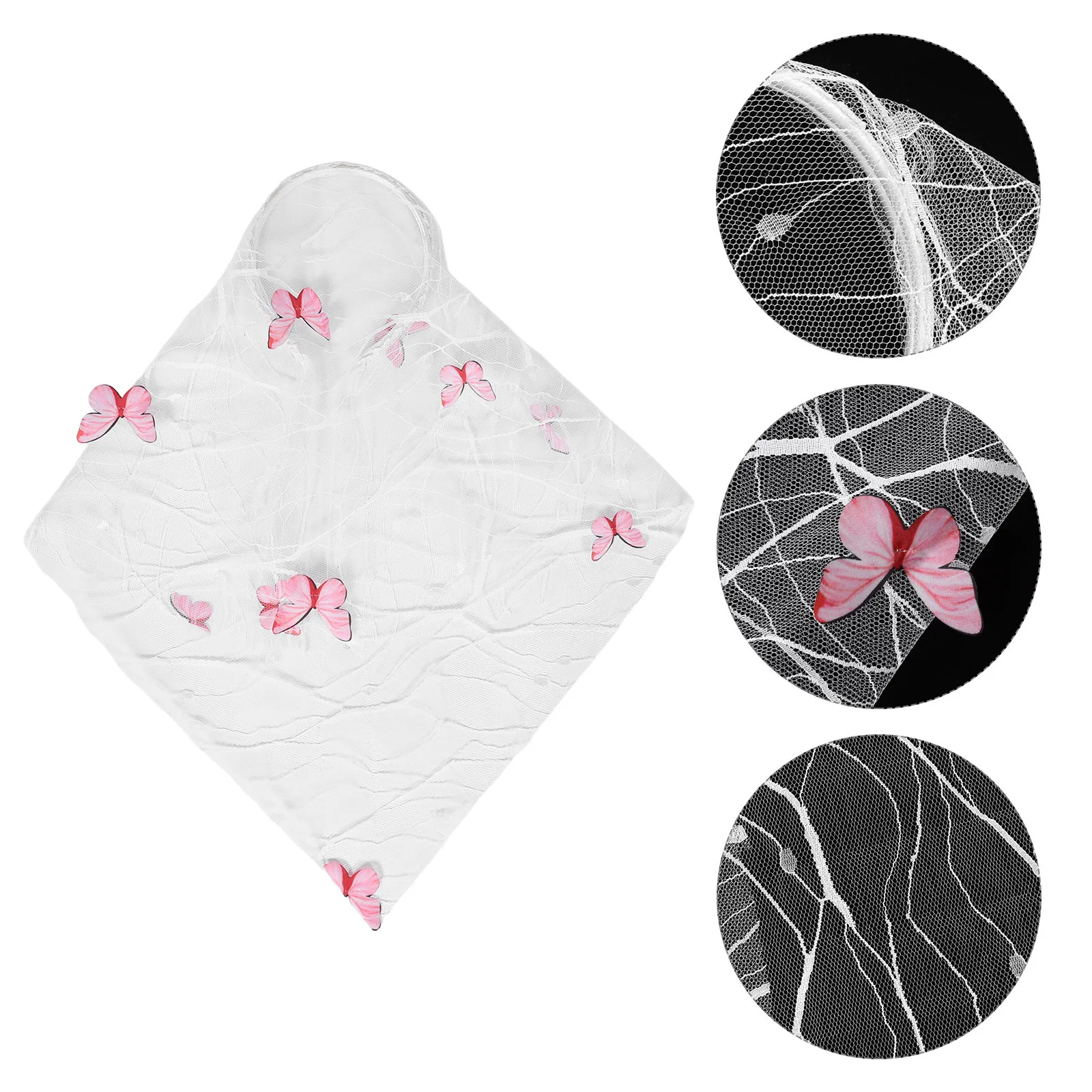 

Bridal Veil Lightweight Breathable 3D Tulle Mesh Elegant Wedding Headpiece Outdoor Party Photoshoot Hair Decoration