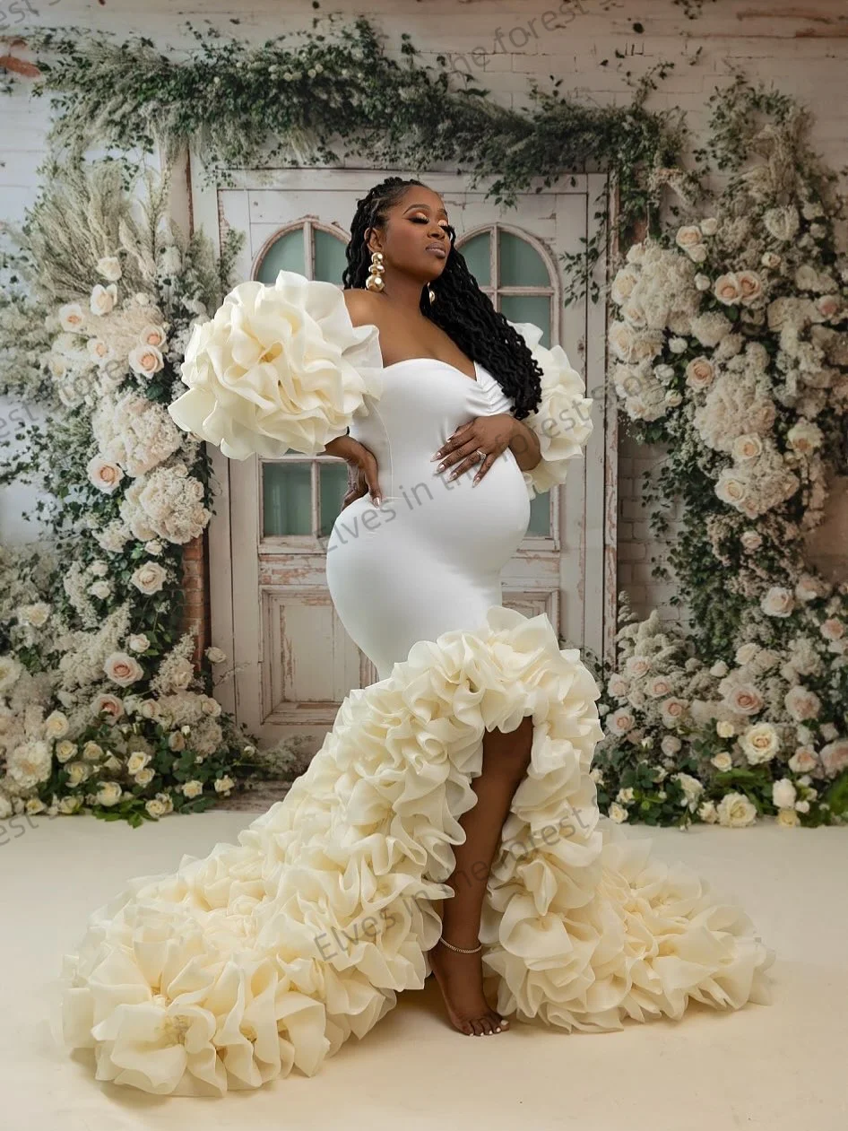 Light Yellow Mermaid Maternity Robe Gorgeous Sweetheart Pregnant Women Dresses for Photography Customized Formal Babyshower Gown