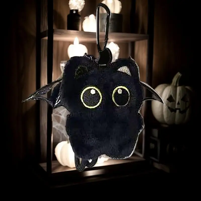 Adorable Soft Black Cat Plush Keychain Stuffed Animal Toy Purse Accessory for Kids Boys Girls Birthday Present