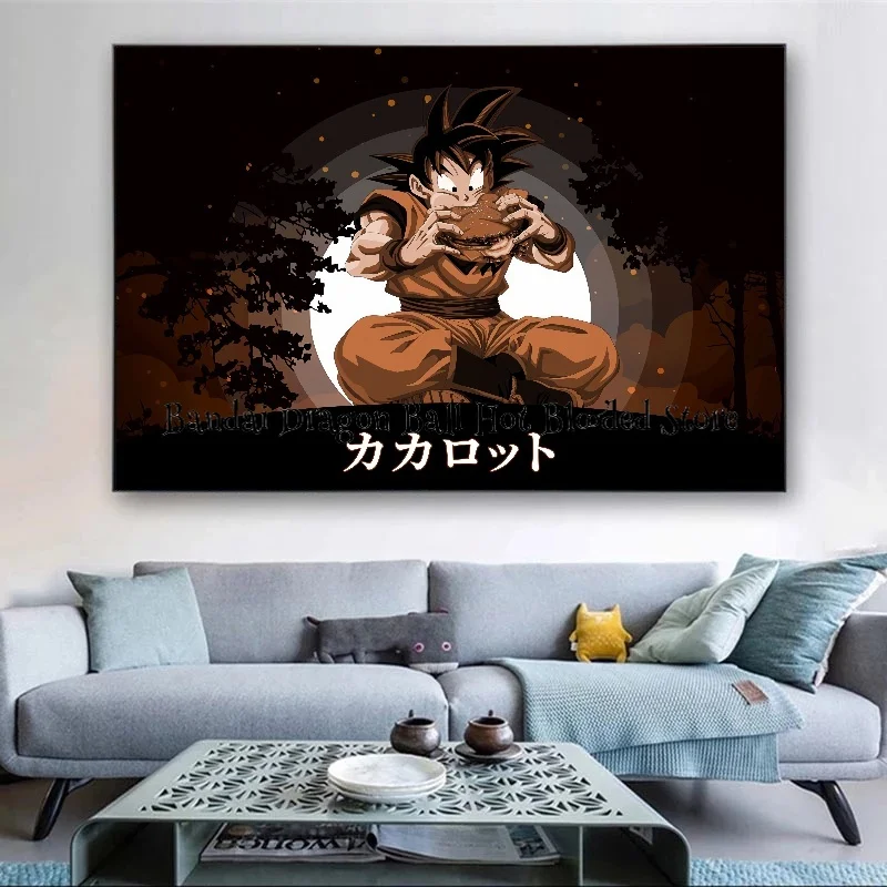 Hot-blooded Dragon Ball High Quality Canvas Painting Classic Anime Figures Goku HD Poster Wall Art Living Room Home Decor Gift