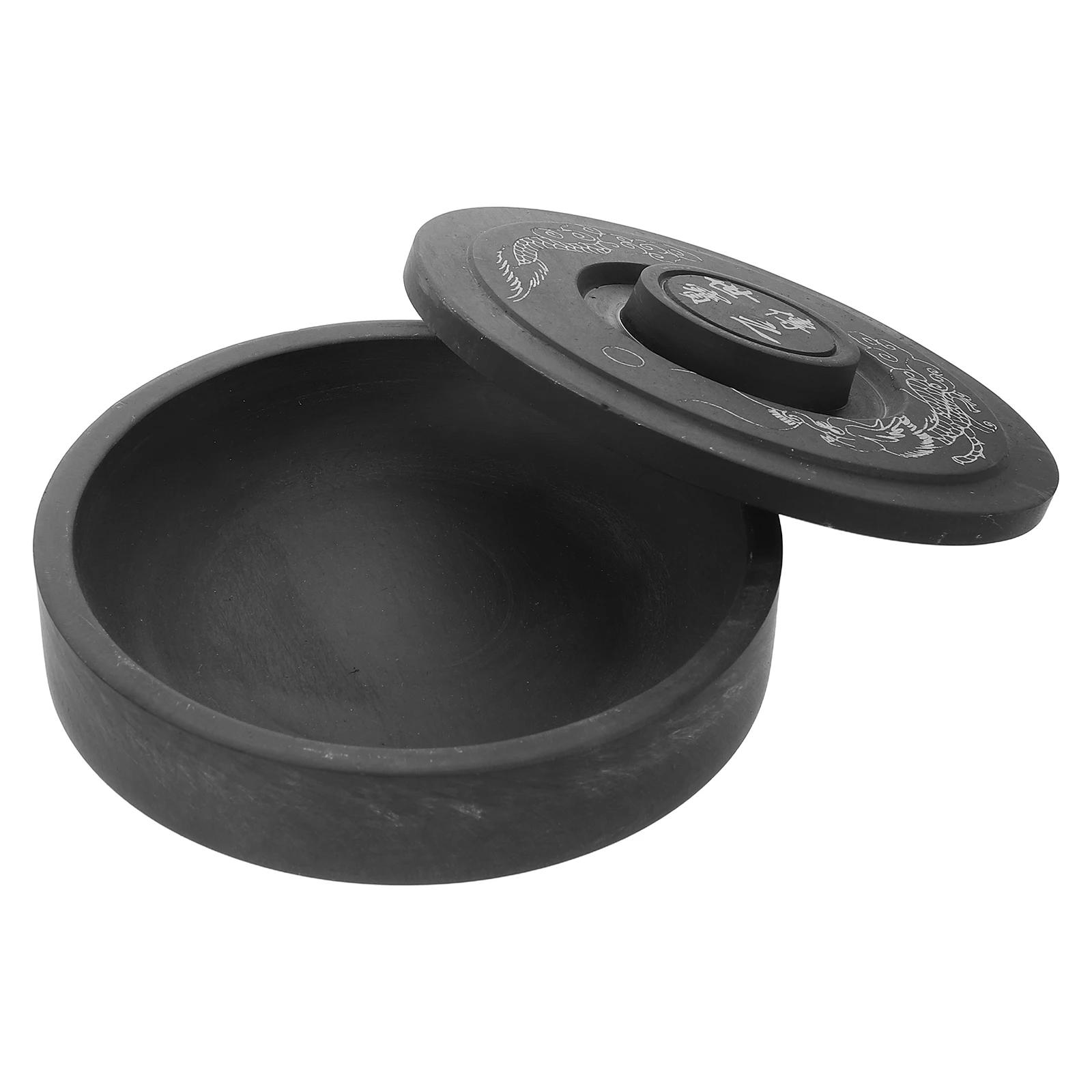 

Retro 5 Inch Portable Calligraphy Stone Smooth Beginner Practice Traditional Chinese Japanese Black Student Teaching