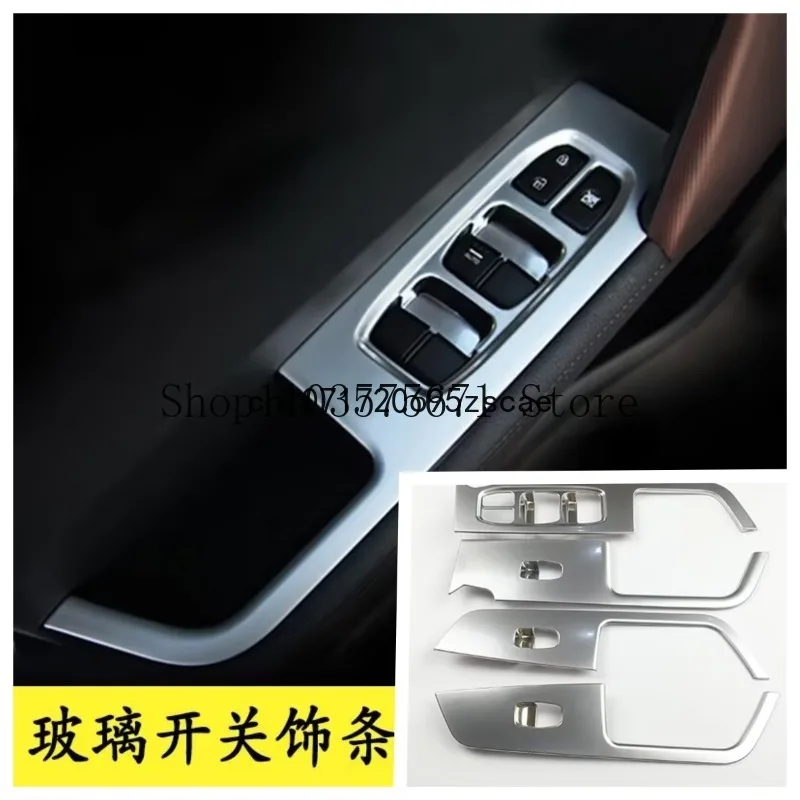 2015-2016-2019 For Hyundai Ix25 Creta Chrome Inner Door Armrest Window Switch Cover Decoration Control Panel Auto Accessories