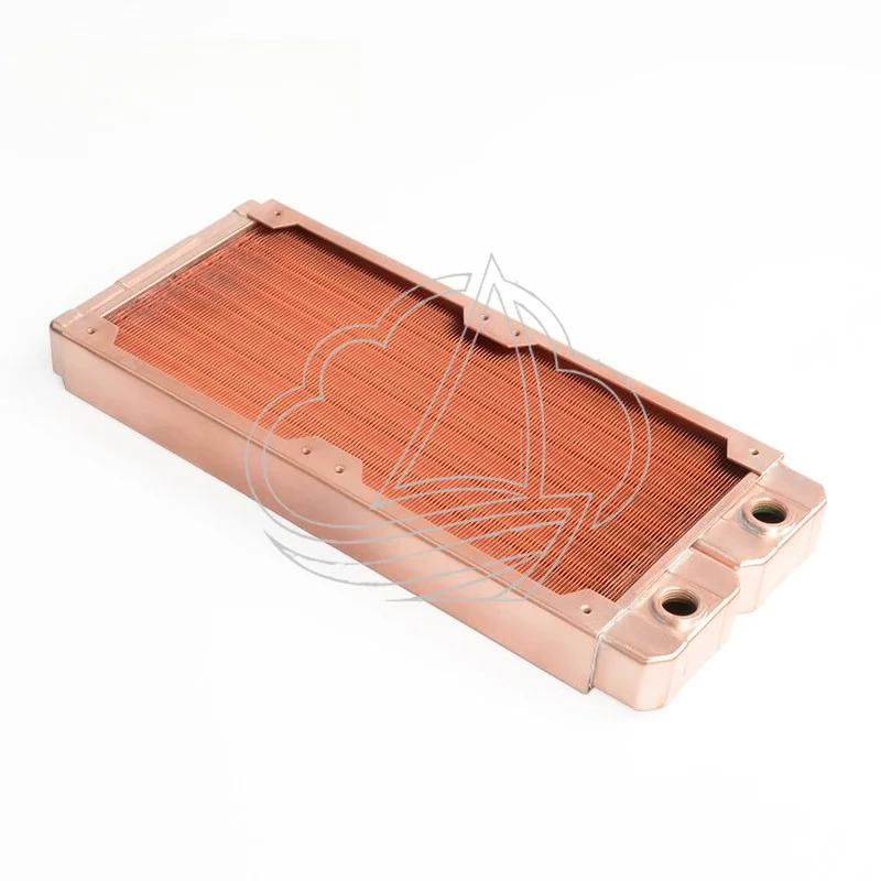 240mm All Copper Radiator 7mm Round Tube Threaded Interface for PC & Industrial Water Cooling