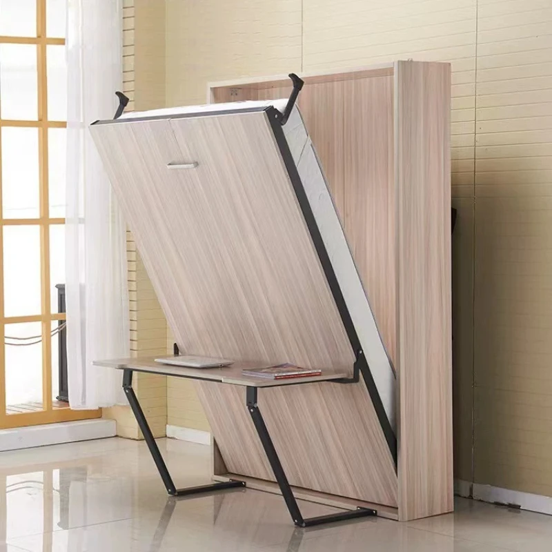 Cama Doble Plegable de Lujo Estilo Japonés, Cama Moderna Empotrada en la Pared para Adultos, Estructura de Cama Plegable Individual, Muebles Italianos Invisibles Completos a Precio Económico