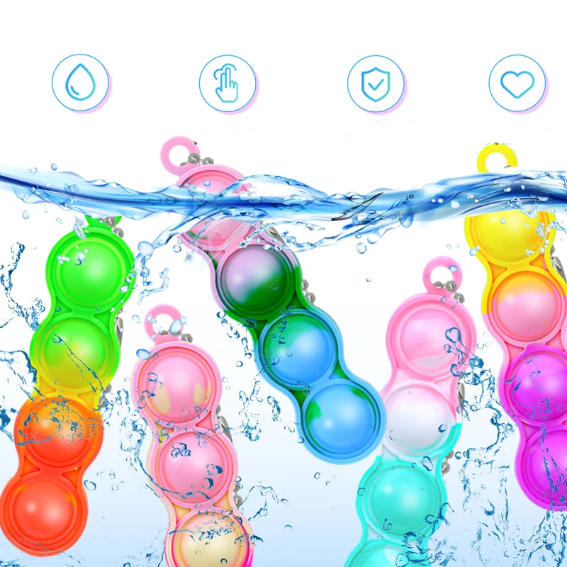 10/30/50 pçs mini chaveiro pop empurrar bolhas brinquedos fidget alívio do estresse brinquedos sensoriais crianças sala de aula prêmios presentes novo 2024