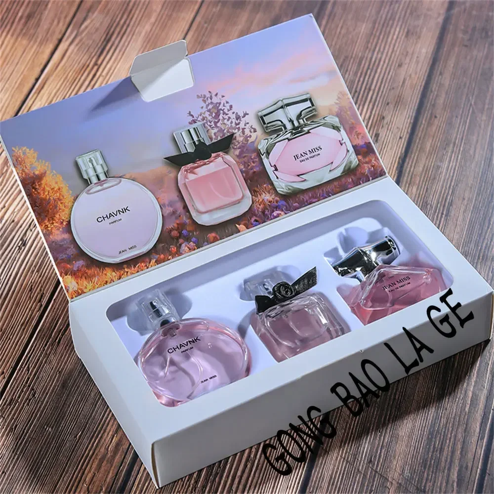 Brand 90ml Gift Box 3PCS Set Women Perfume Spray Exudes Feminine Charm Lasting Fragrance Floral Scent Pheromone Eau De Parfum