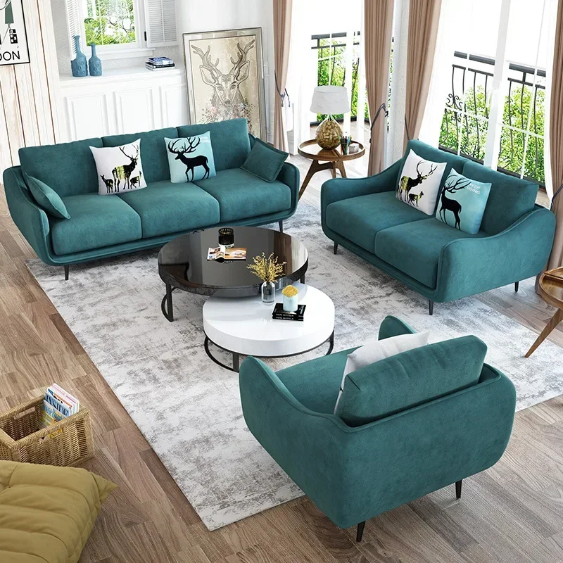 

-Italian minimalist living room fabric sofa small unit detachable cleaning fabric sofa combination