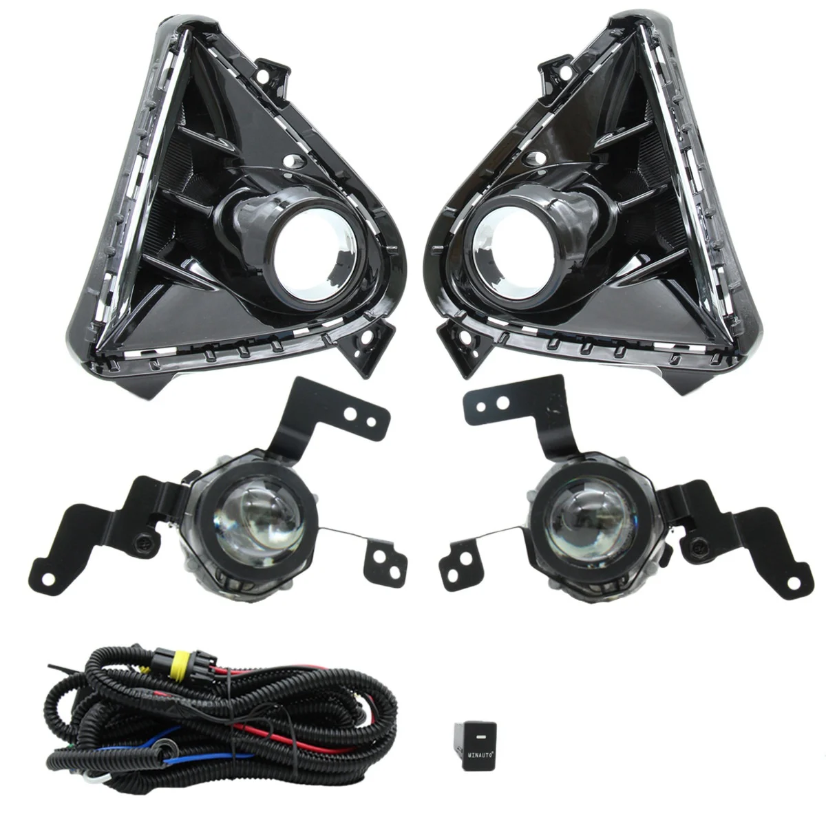 1 Pair Front Bumper Fog Light Assembly with Switch Wire Daytime Running Light for Hyundai Accent 2021