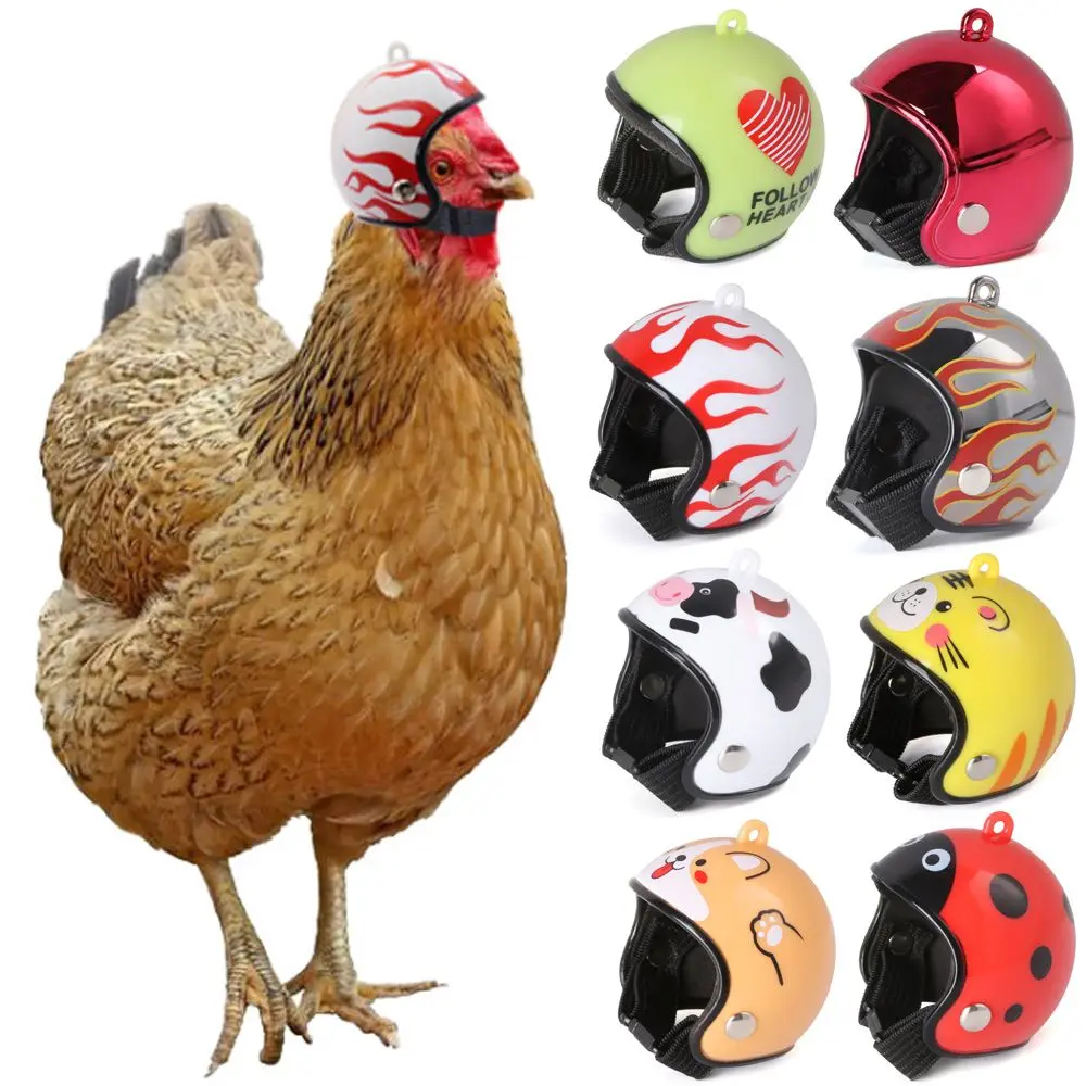ABS Accessories Funny Sun Rain Protection Hats Chicken Helmet Pet Protective Headgear Bird Protect Cap