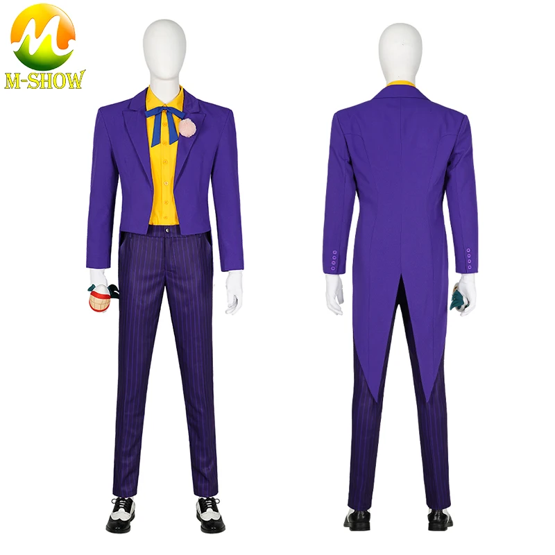 

Movie Bat Cosplay The Joker Costume Role-playing Outfits Blue Uniform Coat+Pant Halloween Carnival Suit