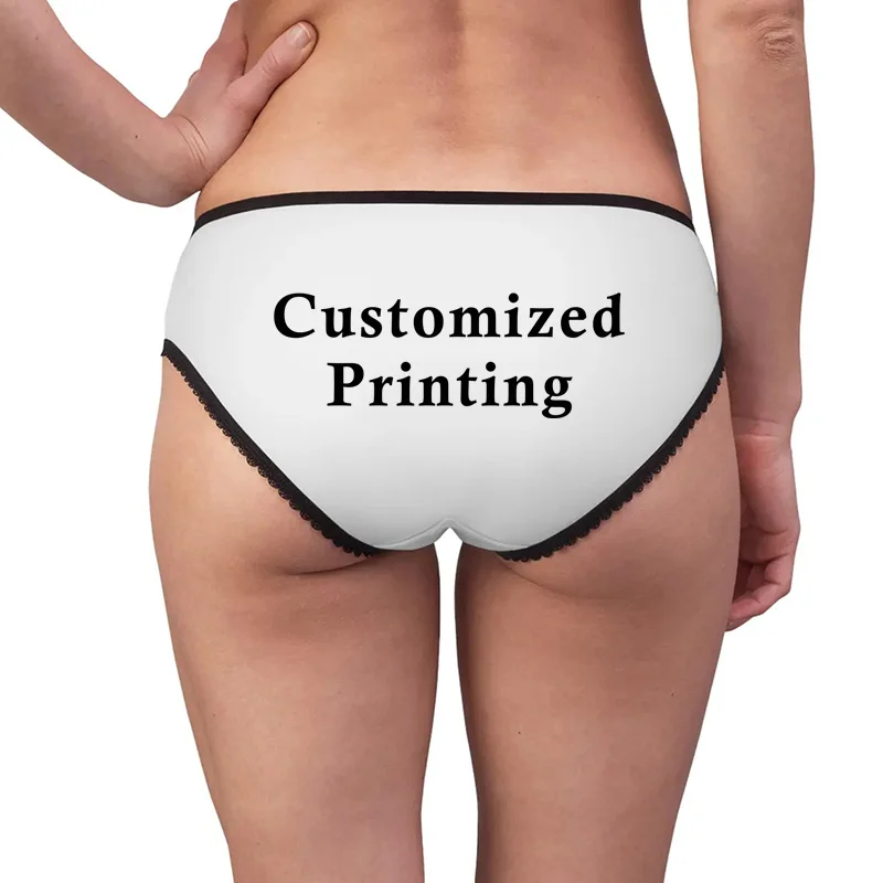 Personalized Customized Lace BRIEFS for Women Cute Underwear Funny Lingerie Rave Party Wife Gift Female Personalized Panties
