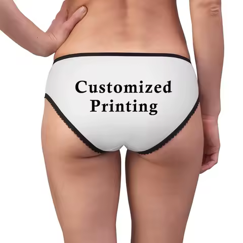 Personalized Customized Lace BRIEFS for Women Cute Underwear Funny Lingerie Rave Party Wife Gift Female Personalized Panties