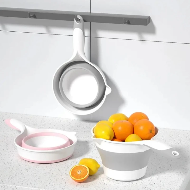 Foldable kitchen water ladle, portable, can be hung, floating, suitable for watering plants, washing hair, or as a drinking cup