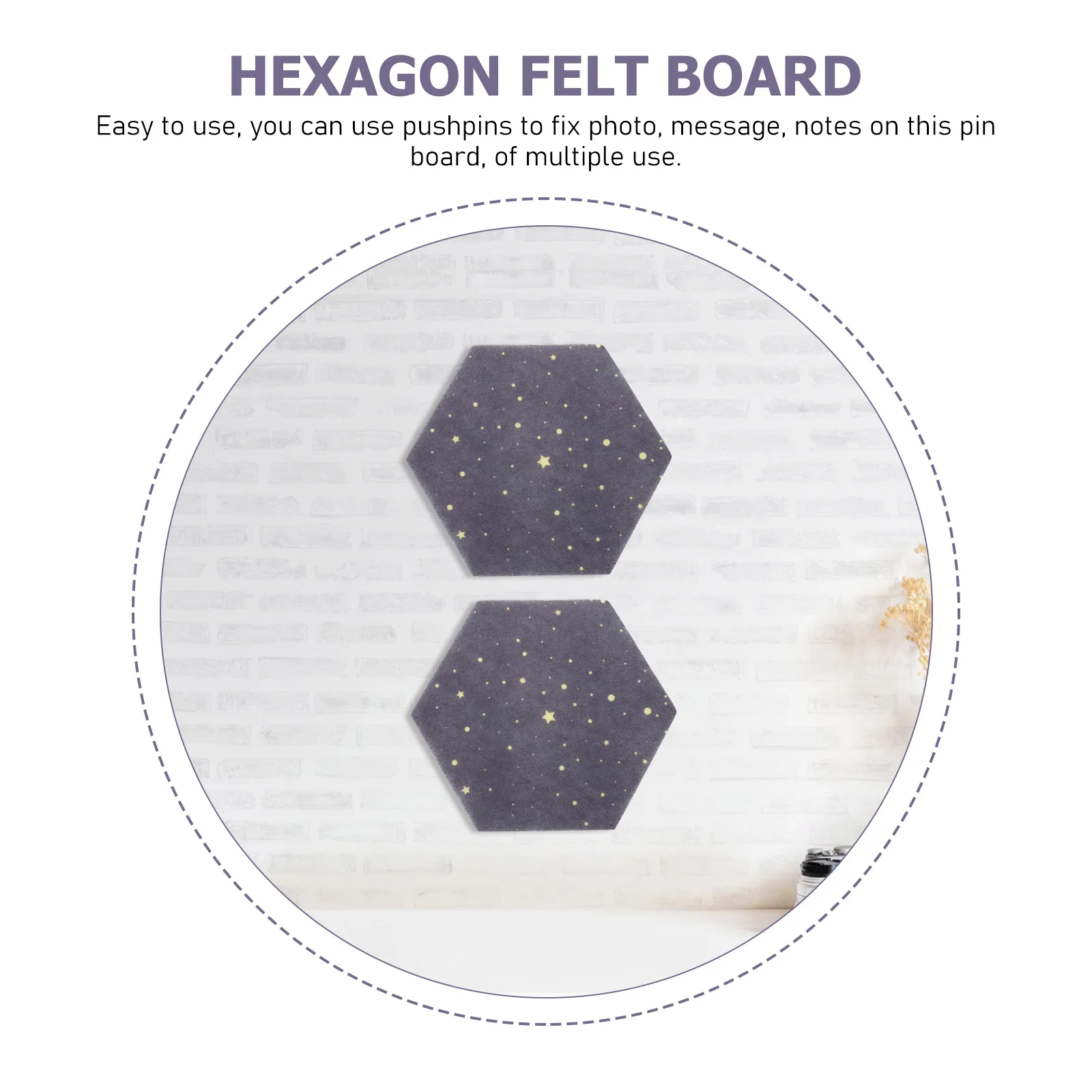 

6Pcs Hexagon Felt Boards Easy Install Bulletin Boards for Walls Functional Pin Board for Home Office Classroom Organization