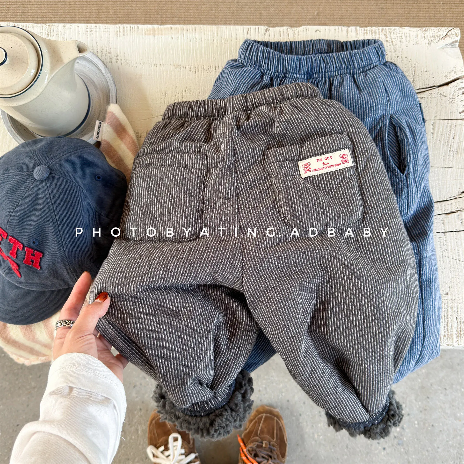 Children Pants 2025 Winter New Korean Plus Velvet Baby Boy's Pants Warm Trousers 1-7Year Girl's Pant