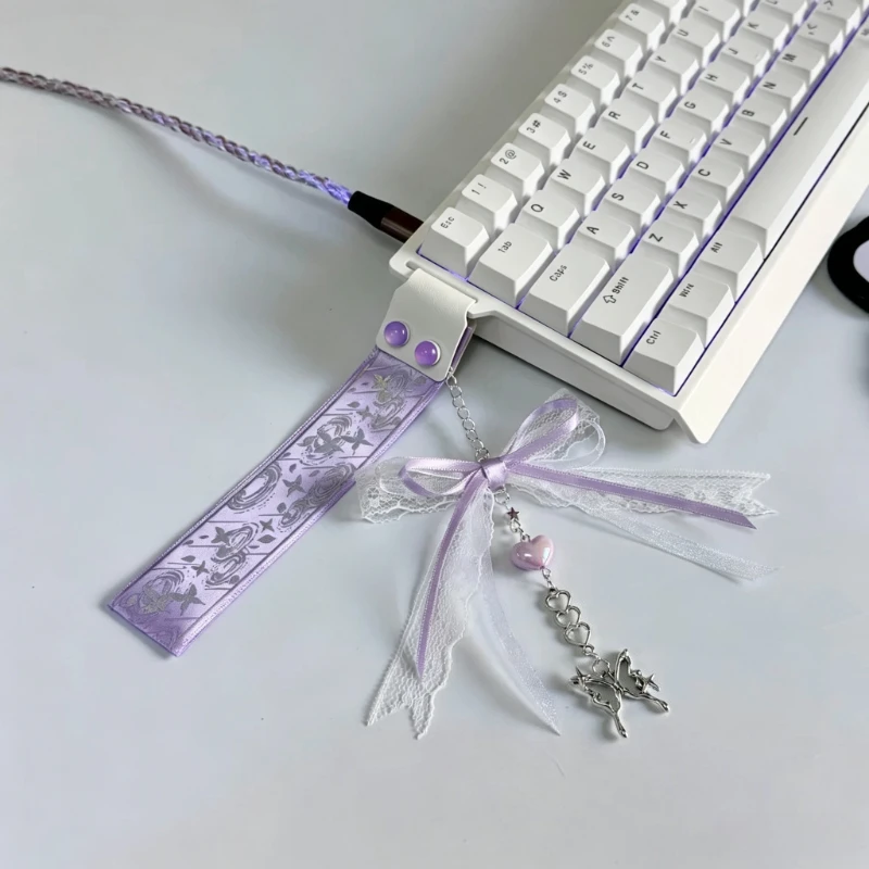 For Wooting Cute Bow Keyboard Lanyard Custom Original Handmade Various Colors Choice Universal Keyboard Decoration Accessories