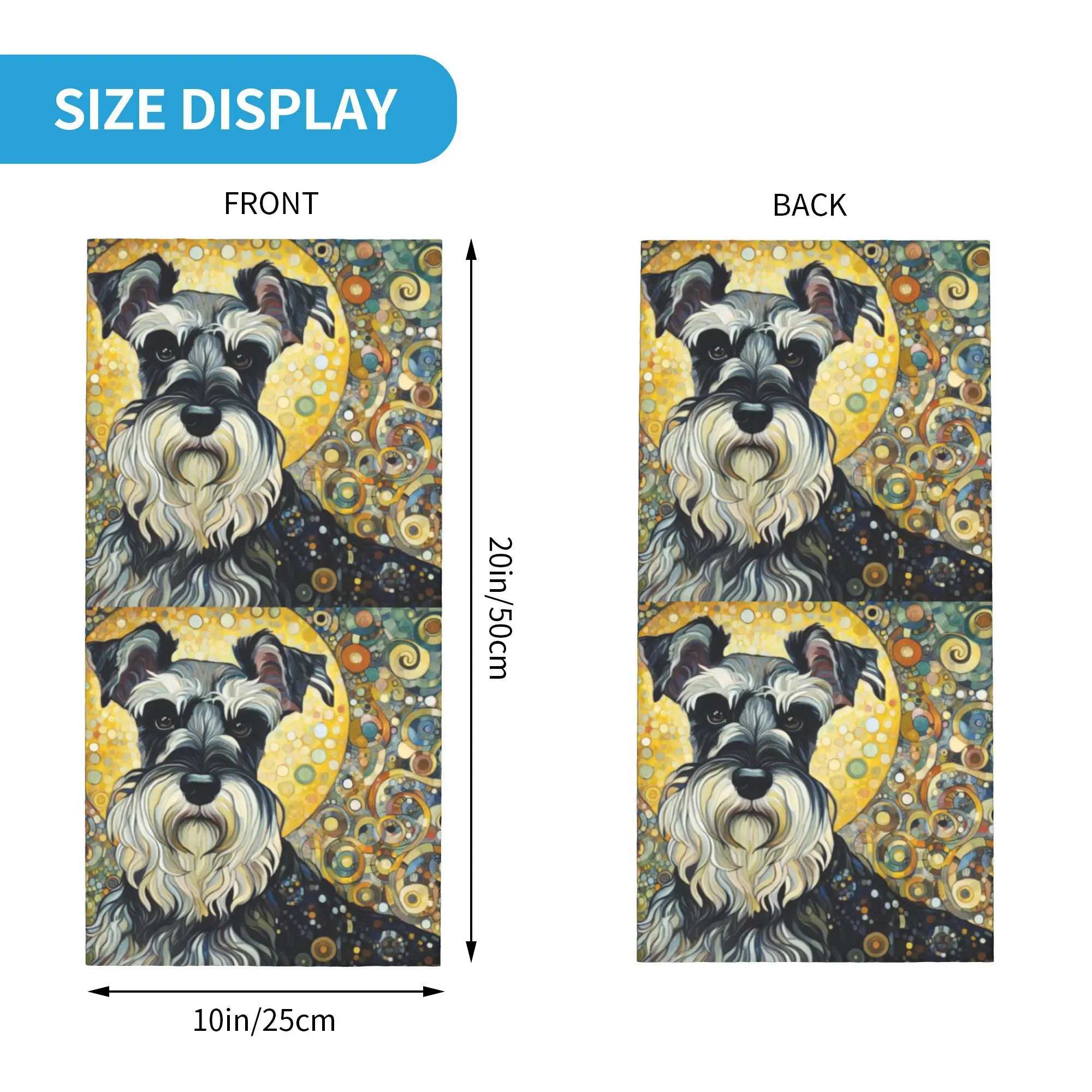 Pañuelo Schnauzer de estilo de arte moderno, polaina para el cuello, bufanda estampada para la cara, bufanda cálida para ciclismo, montar para hombres, mujeres y adultos a prueba de viento