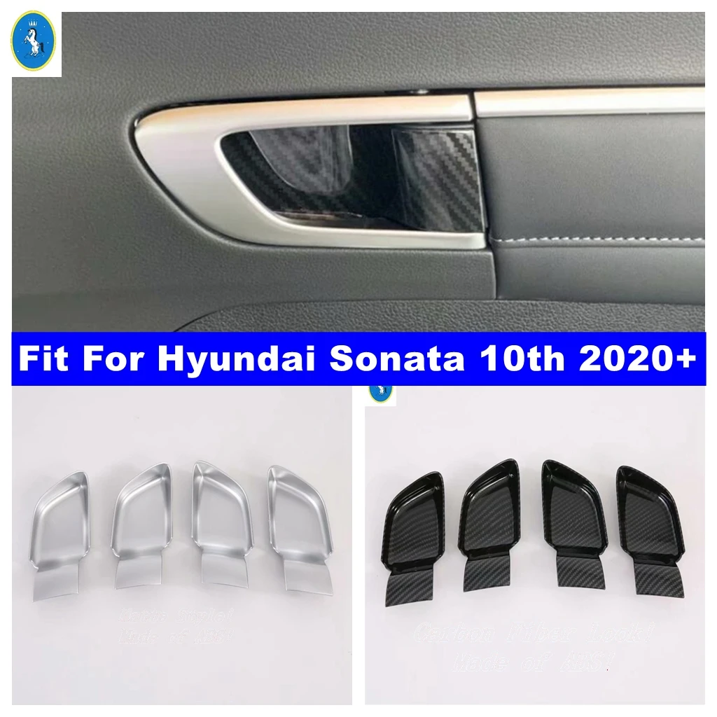 

Внутренняя крышка дверной ручки для Hyundai Sonata 10 2020 - 2023 матовые/аксессуары для интерьера из углеродного волокна