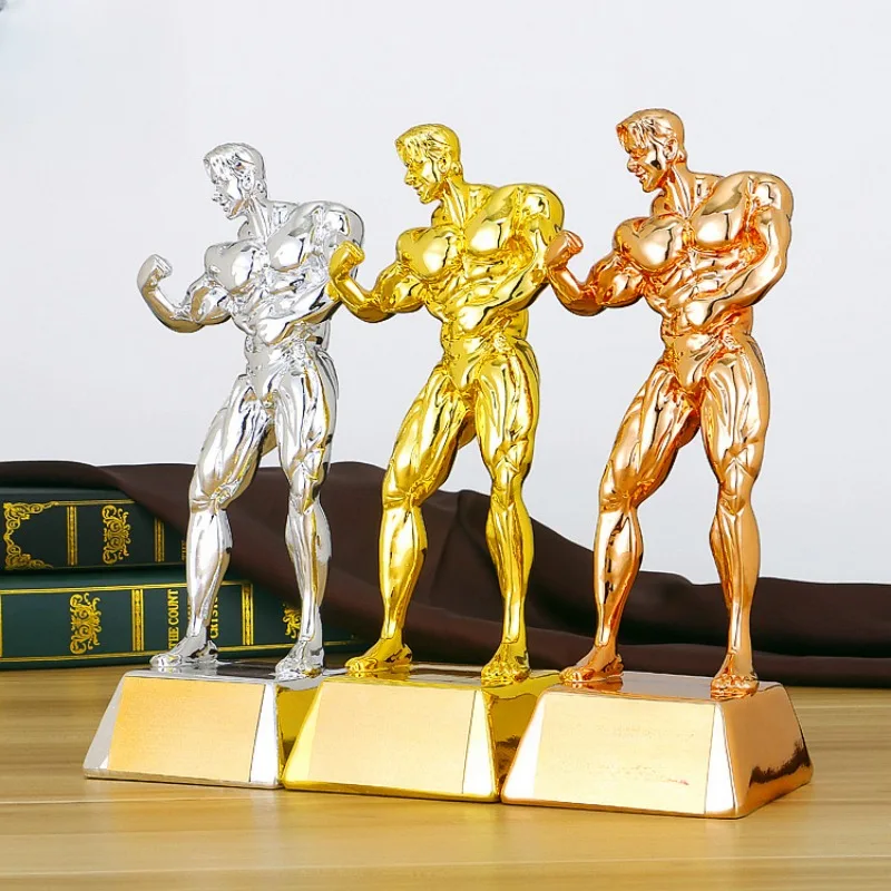 2024 Resin Gold-plated Fitness Fitness Competition Trophy, Figure Male Muscle Sculpture Decoration Souvenir, Fitness Model