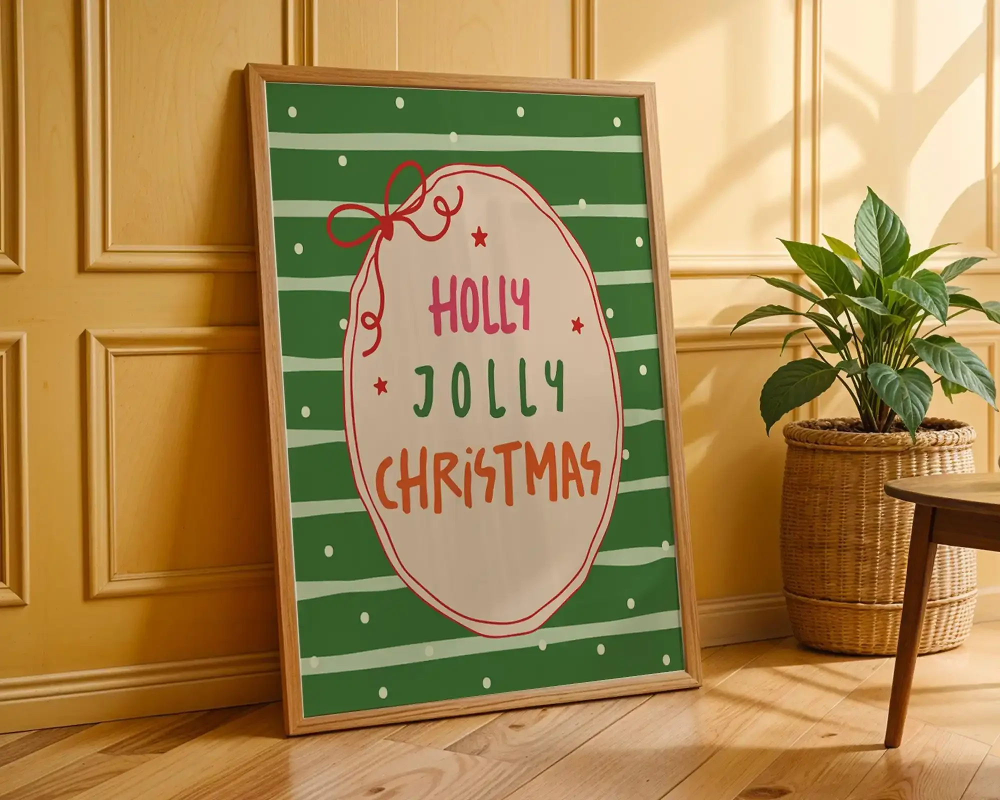 Multiple sizes 1pc frameless Canvas Painting,1pc Modern Funny Holly Jolly Christmas Poster - Unframed Festive Holiday Wall Art P