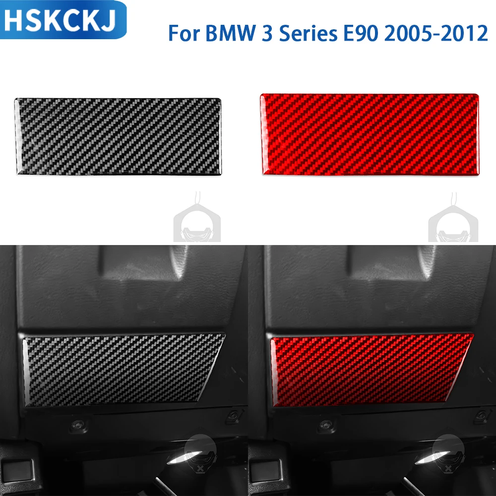 

For BMW 3 Series E90 2005-2012 Accessories Real Soft Carbon Fiber Car Interior Main Driver Storage Box Panel Cover Trim Sticker