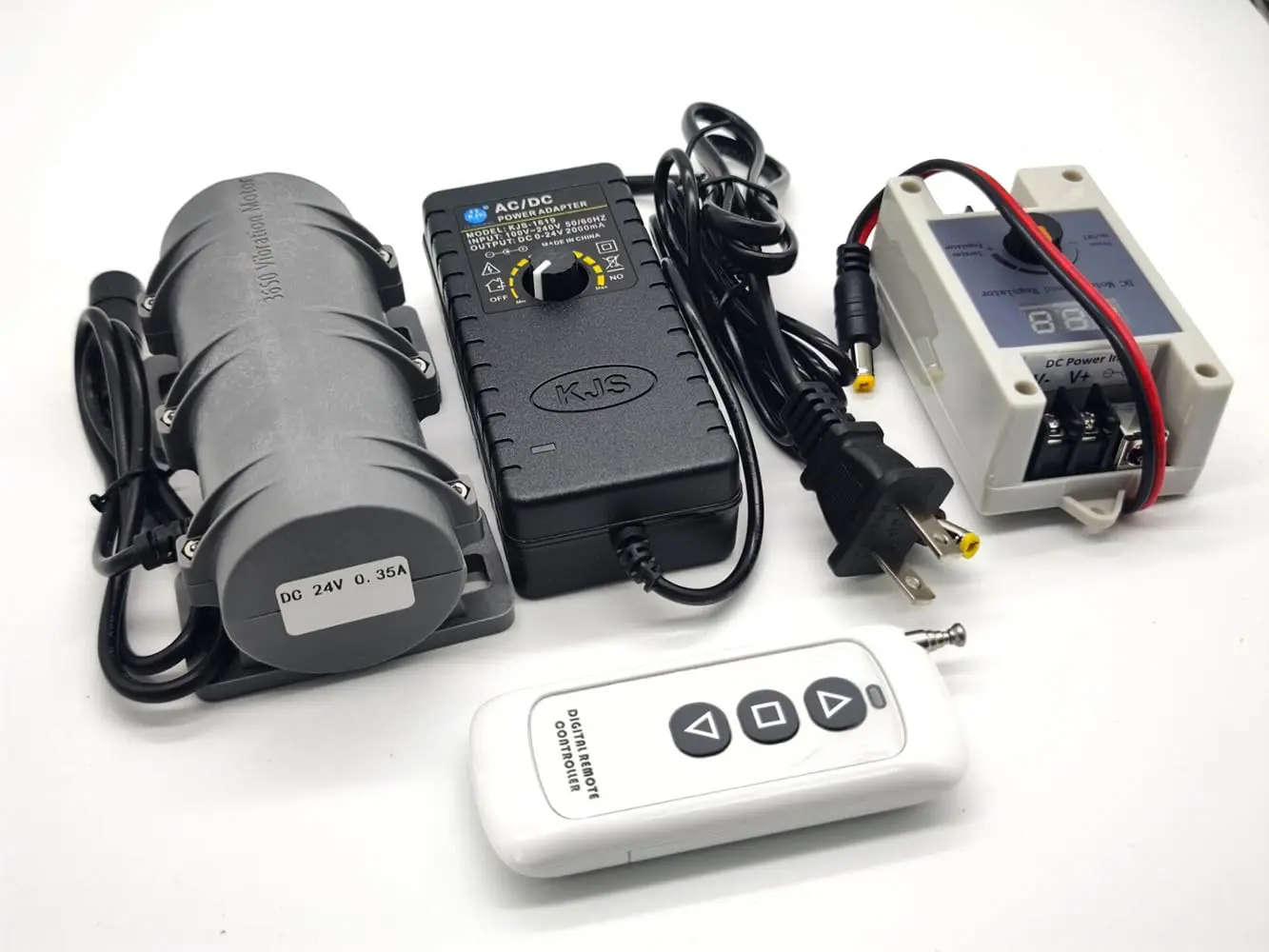 24V DC Vibrator Motor 3800RPM Mini Size Plastic Housing With Power Adapter With Remote Control For Massage Bed Chair