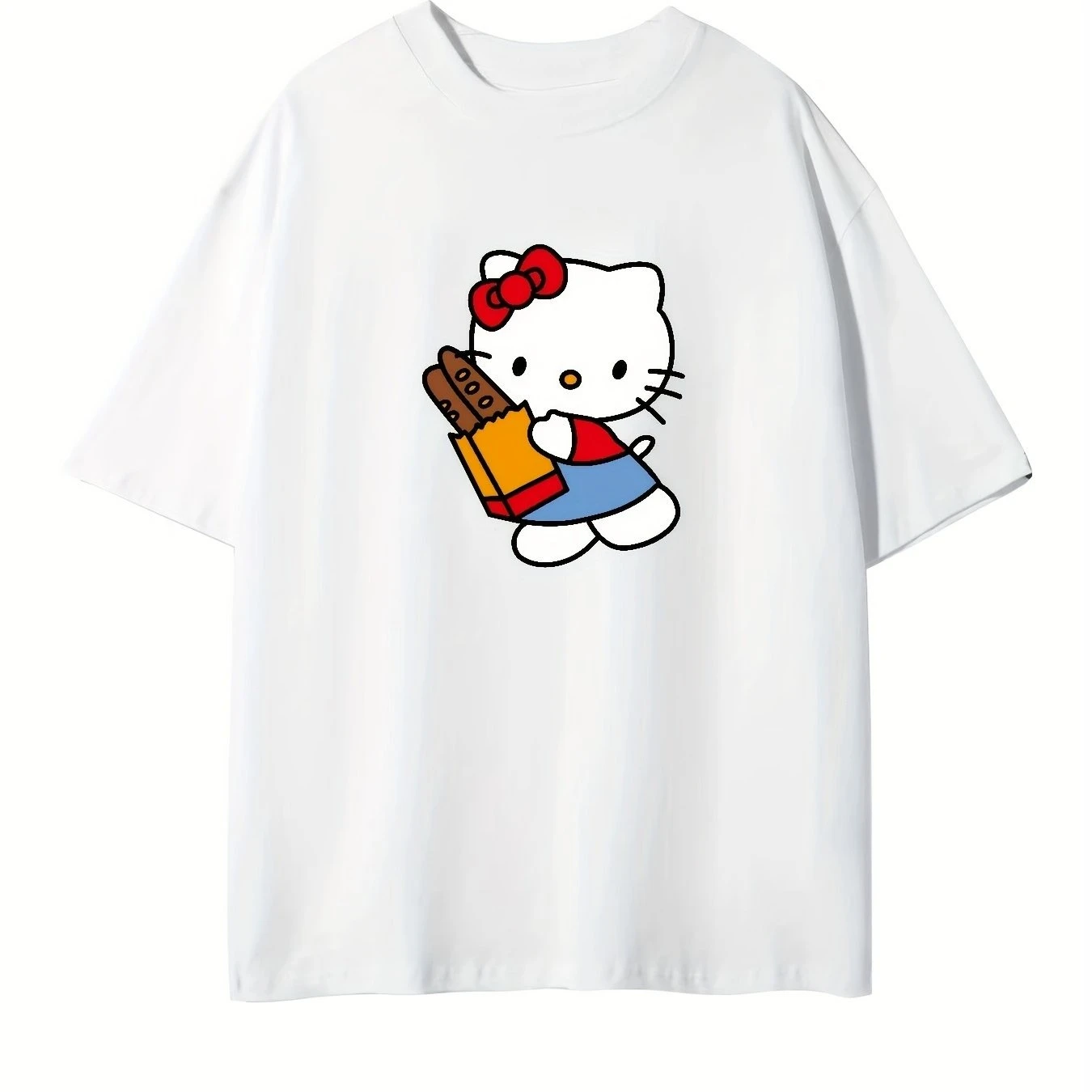 

Hello Kitty Graphic Printing Summer Autumn Winter Cotton Men's and Women's T-Shirts Short Sleeves Luxury Outdoor Sports Brand