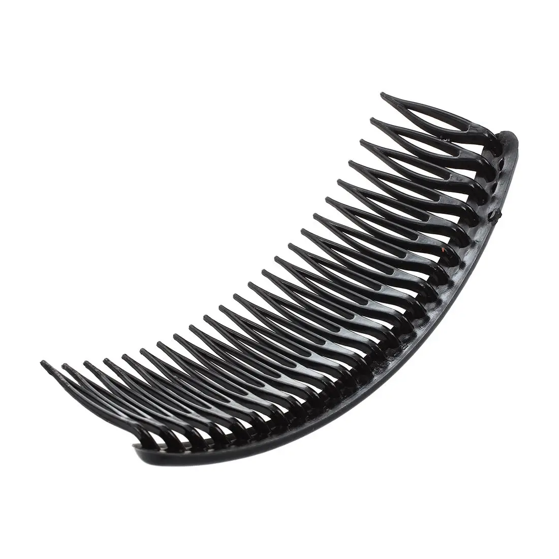 Black Plastic 24 Teeth Hair Comb Clip Clamp 2 Pcs for Lady Girls