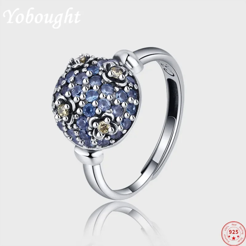 

Женское кольцо из серебра 925 пробы с инкрустированными цветами