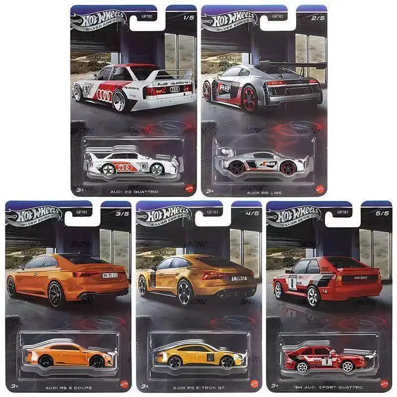 

Hot Wheels Car SILVER SERIES AUDI 90 RS SPORT R8 RS5 1/64 Metal Die-cast Model Toy GRT01