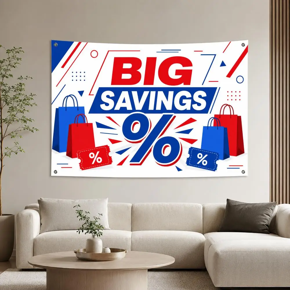 Discount Sale Advertising Banner Flags Aesthetic Wall Tapestry Printed Wall Hanging Living Room Party Outdoor Decor