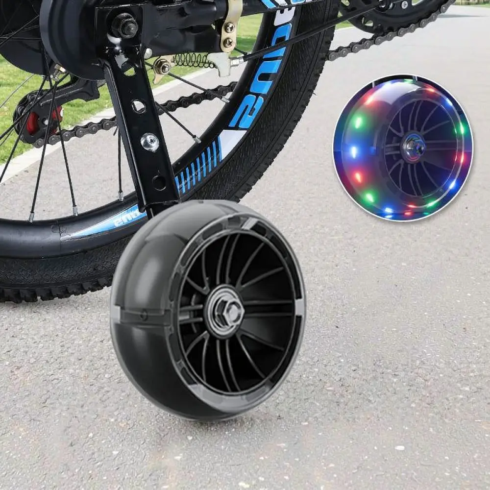 Reinforced Kids Bike Stabilizer Wheels For Variable Speed Bicycle Steel Training Aid Flash Roller Cycling Balance Part