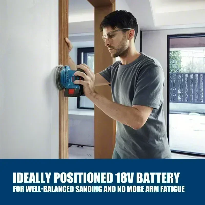 Bosch GEX 185-LI 18V Brushless Orbital Sander 125mm Cordless Polisher Low Vibration Dustless Sanding Machine view 4