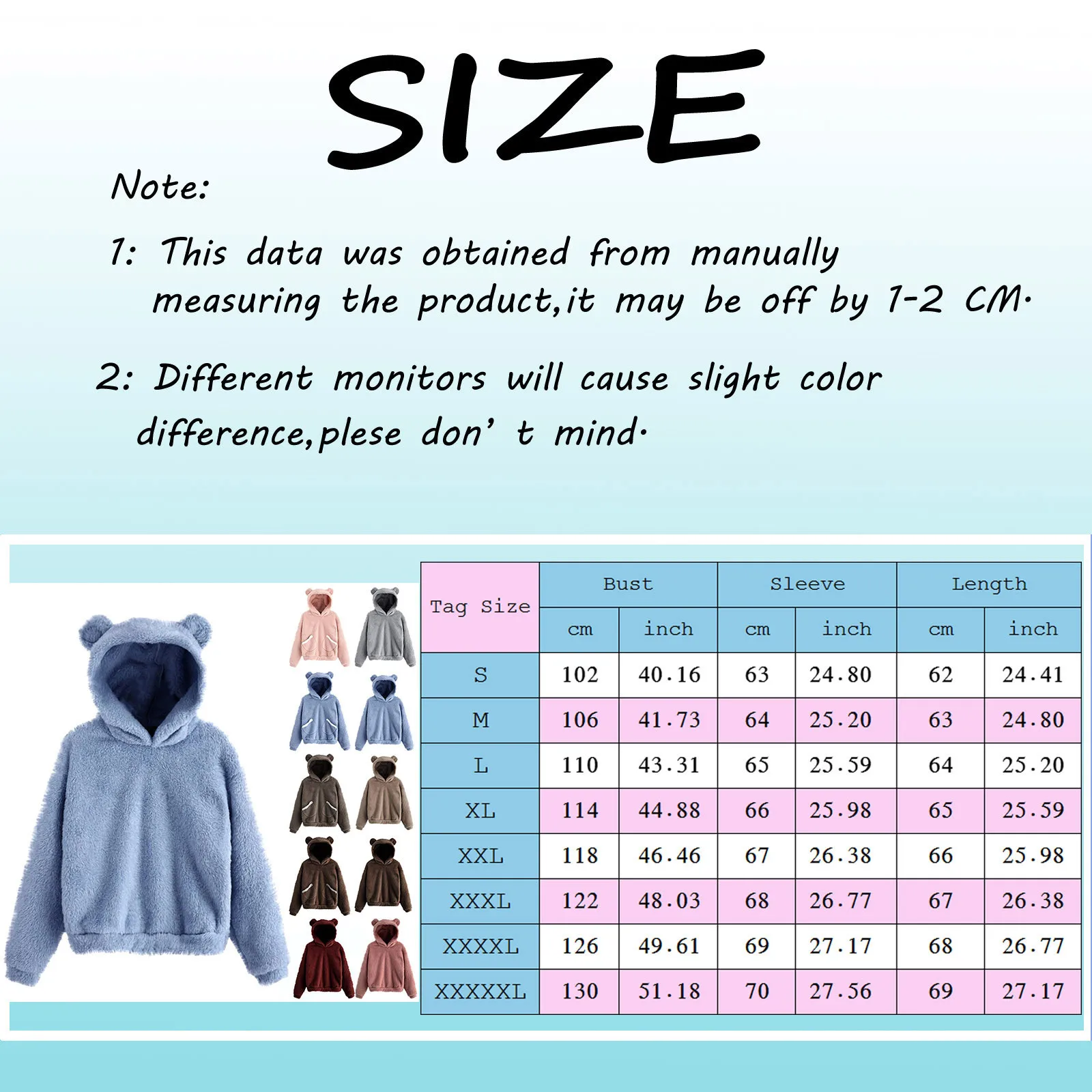 Cute Bear Ears Plush Hoodies Women 2024 Autumn Winter Pink Hoodie Long Sleeve Ladies Sweatshirt Sudaderas De Mujeres