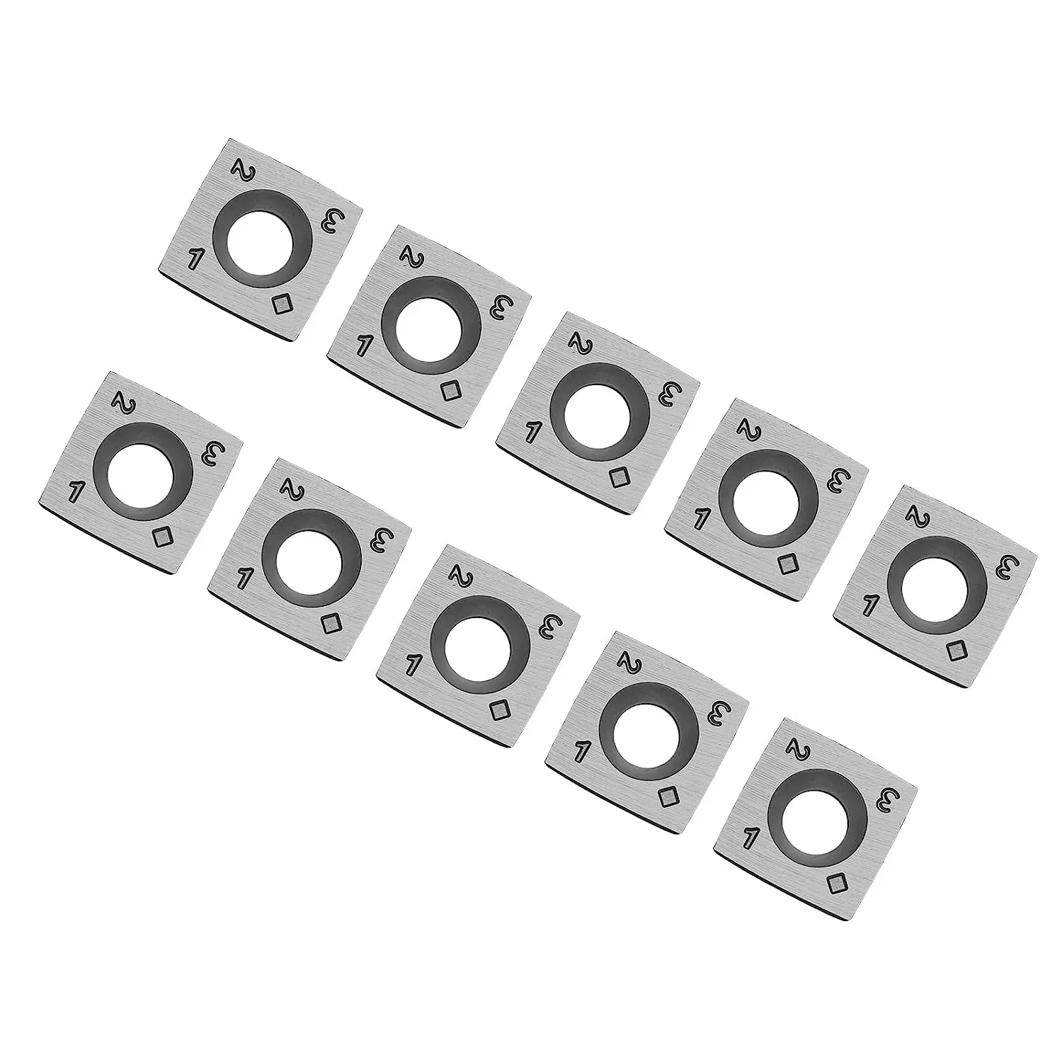 FOXBC 10 szt. Wkładki frez węglikowy 15mm 15x15x2.5mm R100 dla wszystkich głowic Byrd Shelix, zamiennik dla Byrd KN400