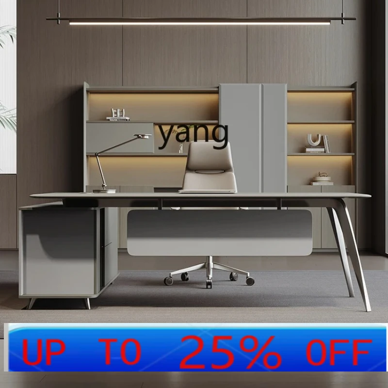 Lhh Boss Desk Simple Modern Female Executive President Designer Model Table and Chair Combination Furniture