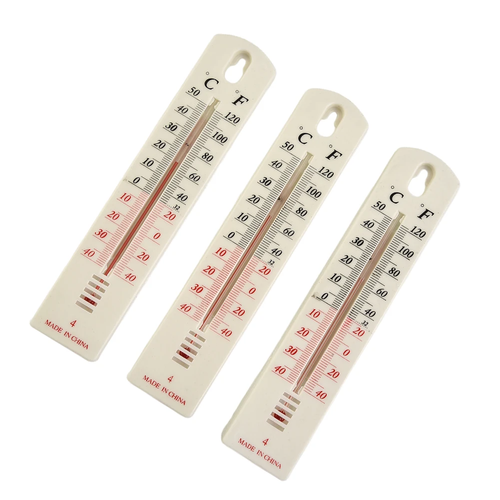 

3pc Wall Hang Thermometer Indoor Outdoor Garden House Garage Office Room Hung Logger Straight Plate Temperature Meter