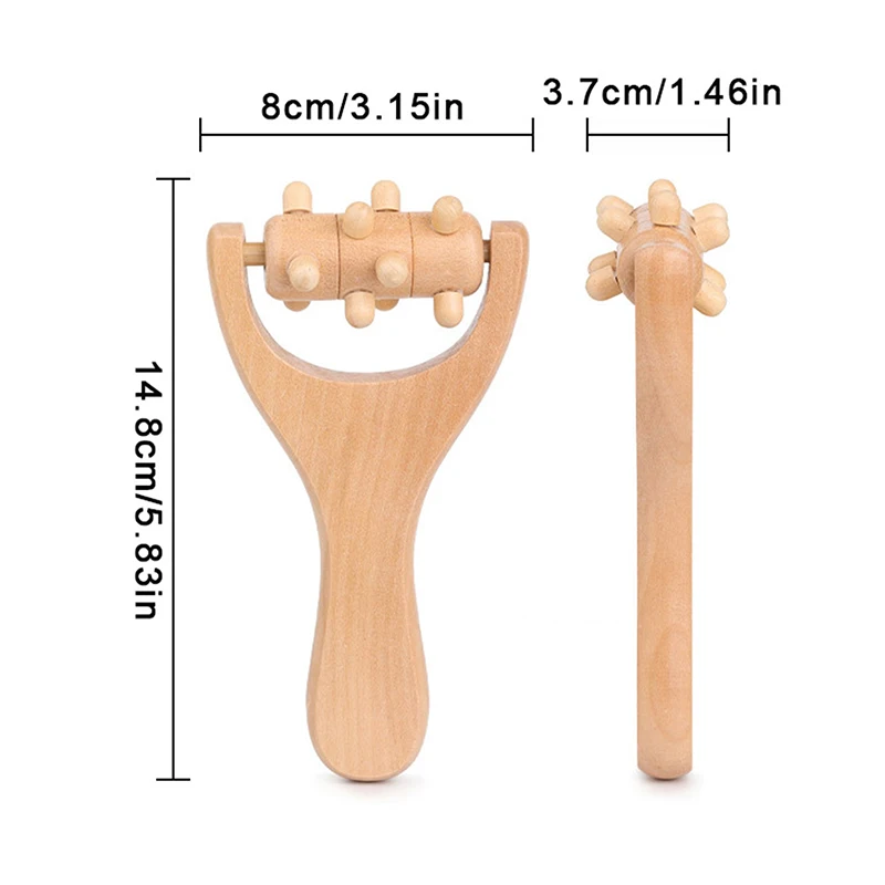 Wooden Roller Massager Therapy Body Massager Face Shoulder Neck Hand Push Rolling Massager Body Soothing Relaxing Massage Tools