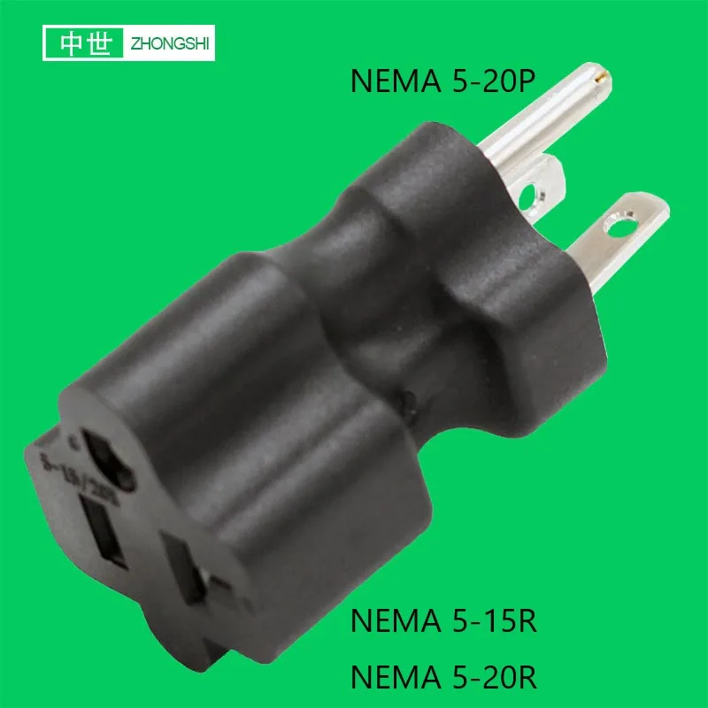 NEMA 20A 250V high current US standard household plug US  conversion plug 5 20P to 5 15R/ 5 20R