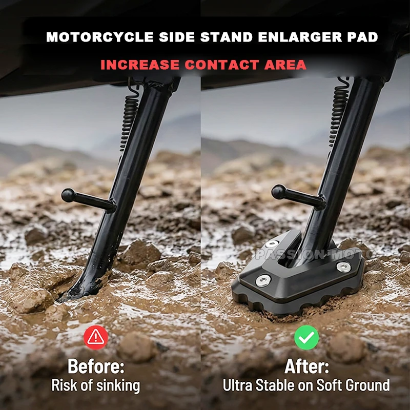 CNC Kickstand Side Stand Foot Extension Pad For Honda ADV350 2022-2026 Motorcycle Anti-Slip Stable Enlarger Support Plate