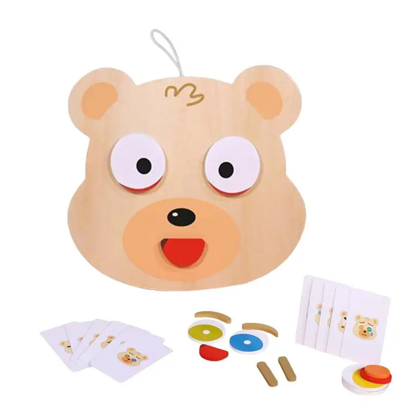 

Expressions Puzzle Toy Wooden Matching Game Cartoon Bear Shape Wooden Jigsaw Puzzles Educational Games For Expression