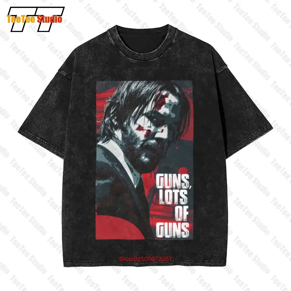 جون ويك 3 بنادق الكثير من البنادق خمر تي شيرت كبير الحجم WAY3