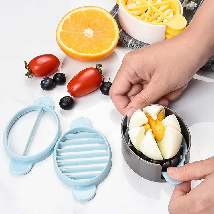 3 In 1 Egg Slicer Multifunctional Egg Cutter Household Kitchen Tool For Boiled Egg Preserved Egg Divider