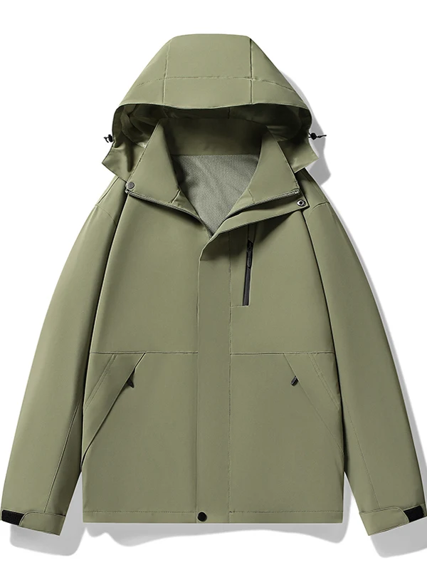 

Outdoor Couples Color Blo Jaet Spring Autumn 2025 New Windproof Waterproof Hooded Men's Climbing Flight Suit Loose Fit